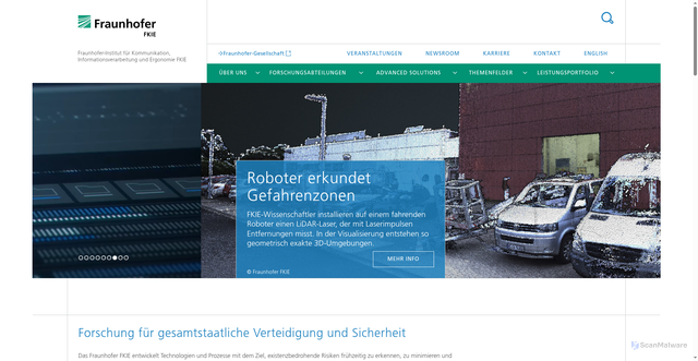Security scan screenshot of https://www.fkie.fraunhofer.de/