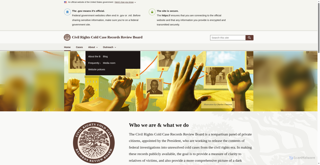 Security scan screenshot of https://www.coldcaserecords.gov/