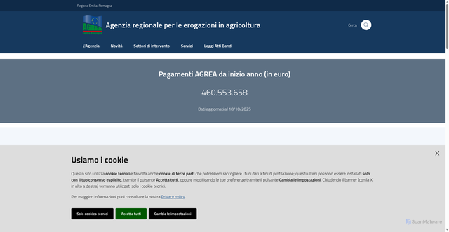Security scan screenshot of https://agrea.regione.emilia-romagna.it/