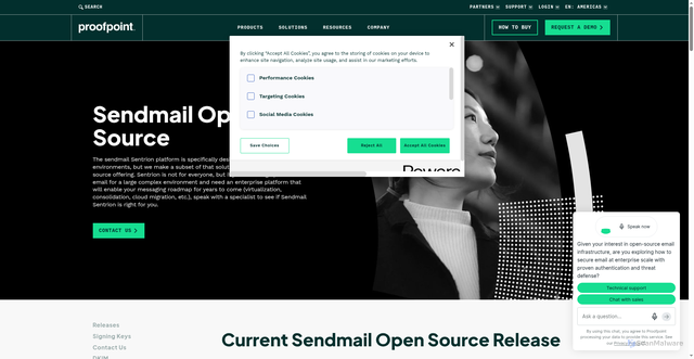 Security scan screenshot of https://sendmail.org