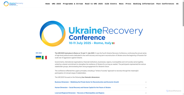 Security scan screenshot of https://www.urc-international.com/
