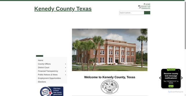 Security scan screenshot of https://www.kenedycountytx.gov/