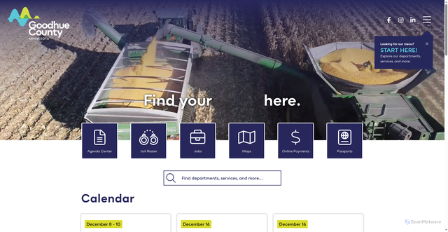 Security scan screenshot of https://goodhuecountymn.gov/