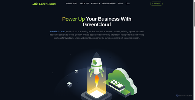 Security scan screenshot of https://greencloudvps.com