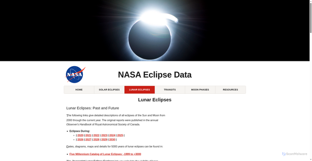 Security scan screenshot of eclipse.gsfc.nasa.gov