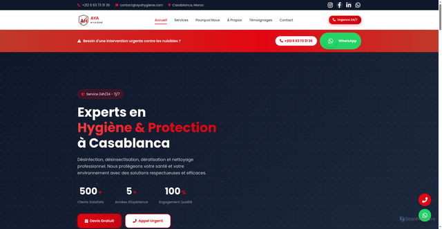Security scan screenshot of http://ayahygiene.com/