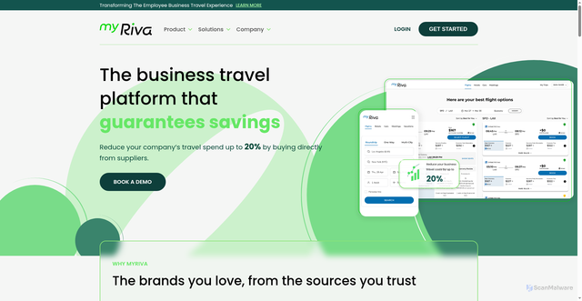 Security scan screenshot of https://myriva.com