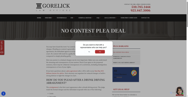 Security scan screenshot of https://www.gorelick-law.com/no-contest-plea-deal