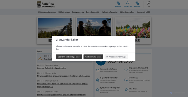 Security scan screenshot of https://www.solleftea.se/