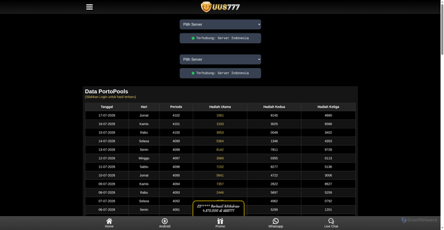 Security scan screenshot of https://xn--p6caiamvb1f4b4dbbgn6a0b9cs8ggz0cmfq3e5a7cyjvj.net/mobile/data/portopools?m=55