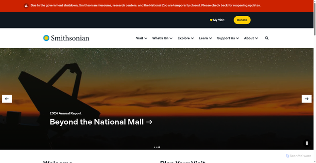 Security scan screenshot of https://www.si.edu/