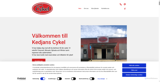 Security scan screenshot of https://kedjans-cykel.se