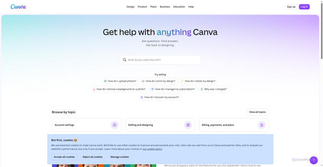 Security scan screenshot of https://canvasupport.com