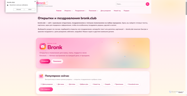 Security scan screenshot of https://bronk.club