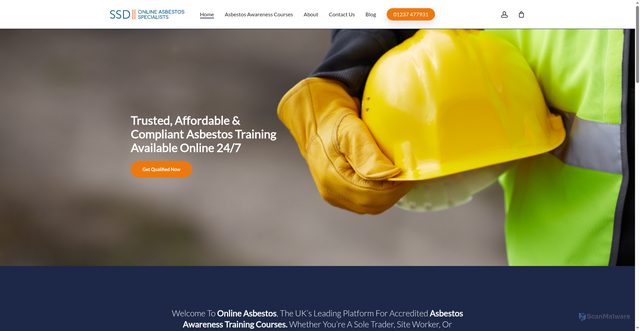 Security scan screenshot of http://onlineasbestos.co.uk/