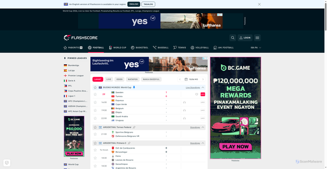 Security scan screenshot of https://flashscore.ph