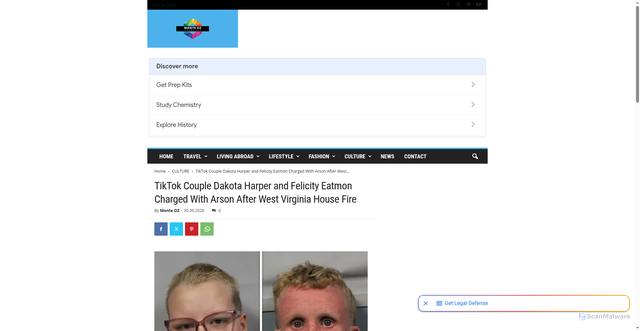 Security scan screenshot of https://monteoz.com/tiktok-couple-dakota-harper-and-felicity-eatmon/