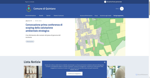 Security scan screenshot of https://comune.quintano.cr.it/