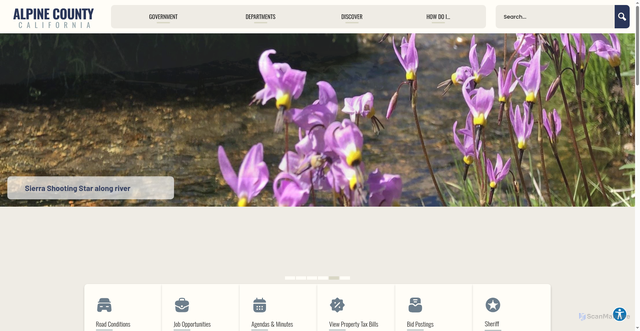 Security scan screenshot of https://alpinecountyca.gov/