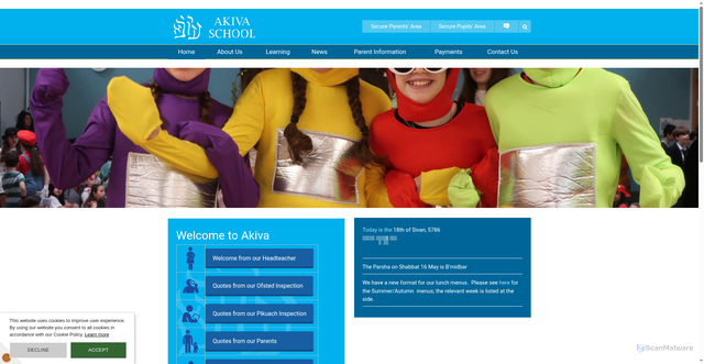 Security scan screenshot of http://www.akivaschool.org