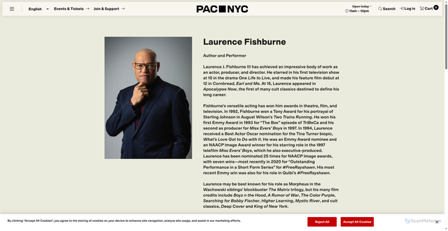 Security scan screenshot of https://pacnyc.org/bio/laurence-fishburne/