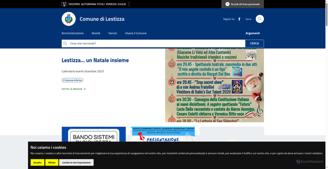 Security scan screenshot of https://www.comune.lestizza.ud.it/
