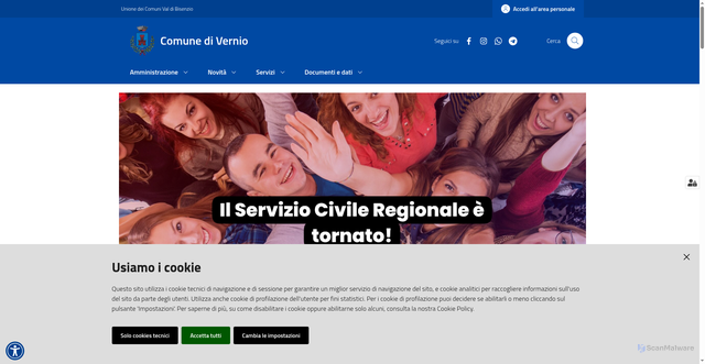 Security scan screenshot of https://www.comune.vernio.po.it/