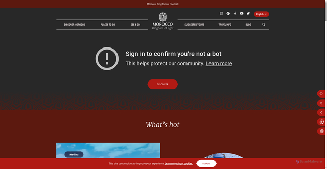 Security scan screenshot of https://www.visitmorocco.com/en