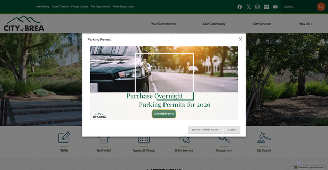 Security scan screenshot of https://cityofbrea.gov/
