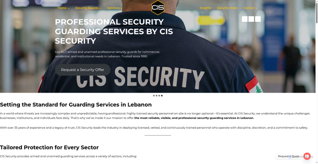 Security scan screenshot of https://cissecurity.net/professional-security-guarding/