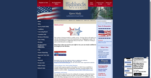 Security scan screenshot of https://www.votehighlands.gov/