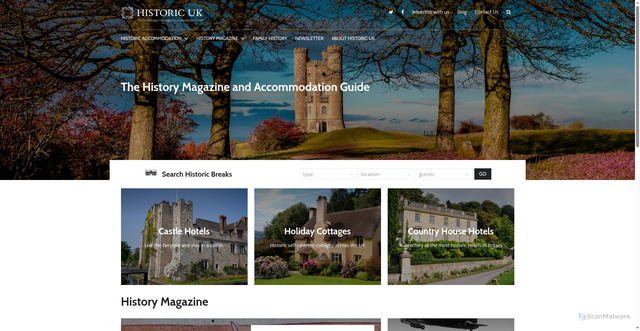 Security scan screenshot of https://historic-uk.com