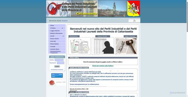 Security scan screenshot of http://www.periti-industriali-cl.it/