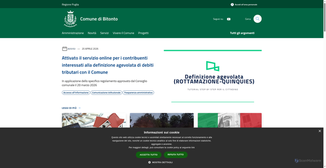 Security scan screenshot of https://www.comune.bitonto.ba.it