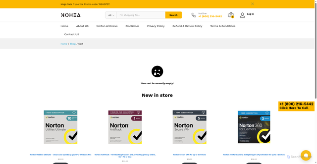 Security scan screenshot of http://nohea.xyz/checkout/