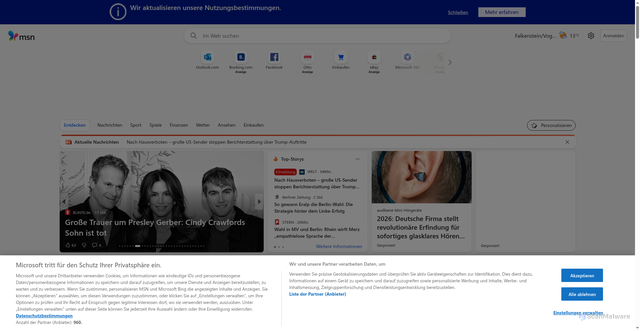 Security scan screenshot of https://lenovo17win10.msn.com