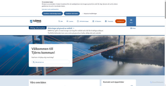 Security scan screenshot of https://www.tjorn.se/
