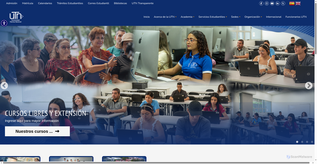 Security scan screenshot of https://utn.ac.cr