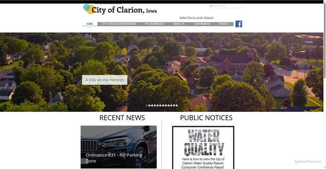 Security scan screenshot of https://www.clarioniowa.gov/