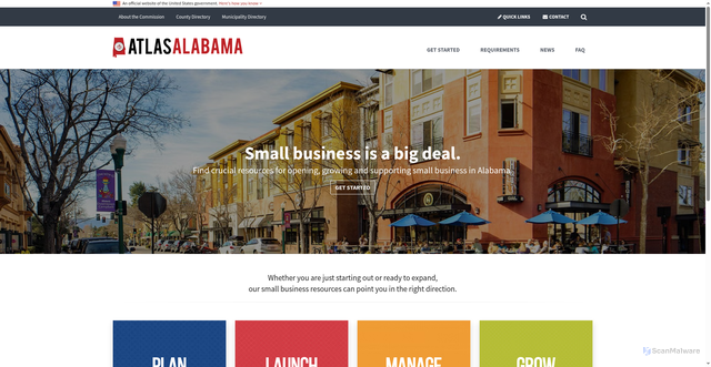 Security scan screenshot of https://www.atlasalabama.gov/