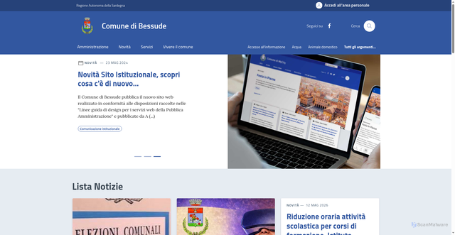 Security scan screenshot of https://www.comune.bessude.ss.it