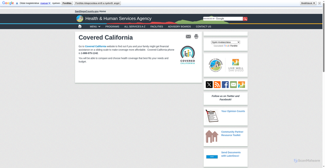 Security scan screenshot of https://www.sandiegocounty.gov/content/sdc/hhsa/programs/ssp/medi-cal_program/covered_california.html