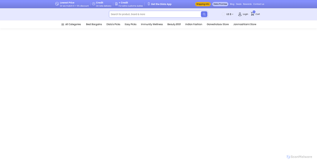 Security scan screenshot of https://distacart.com