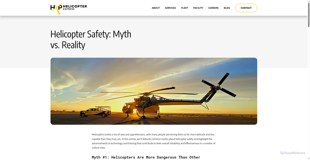 Security scan screenshot of https://www.helicopterexpress.com/blog/helicopter-safety