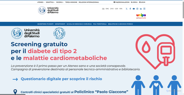 Security scan screenshot of https://www.unipa.it/
