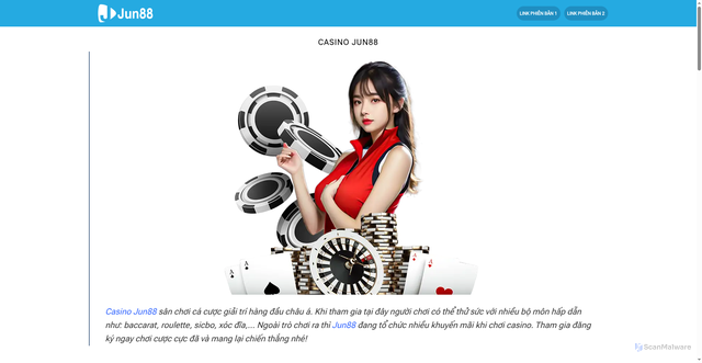 Security scan screenshot of https://jun88rh.com/casino-jun88/
