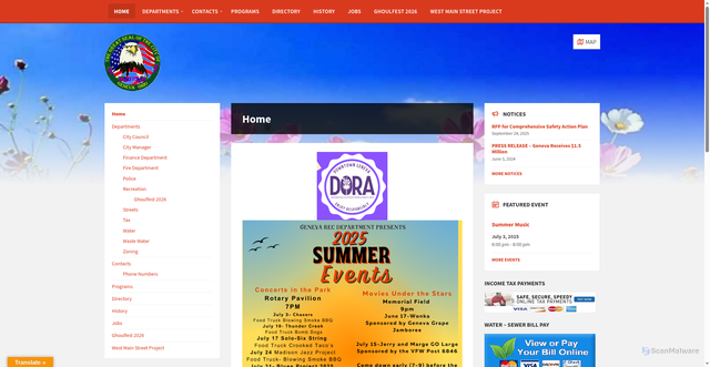 Security scan screenshot of https://genevaohio.gov/