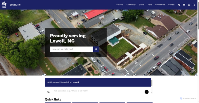 Security scan screenshot of https://lowellnc.gov/