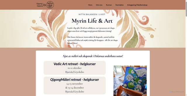 Security scan screenshot of https://myrinlifeandart.se