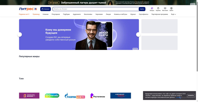 Security scan screenshot of https://litres.ru